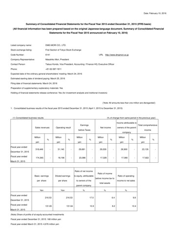Thumbnail DMG Mori Financial Statement 2015