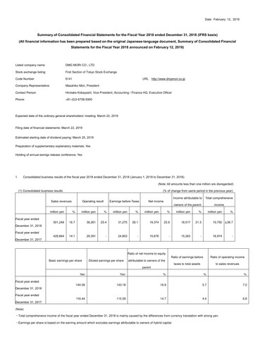 Thumbnail DMG Mori Financial Statement 2018