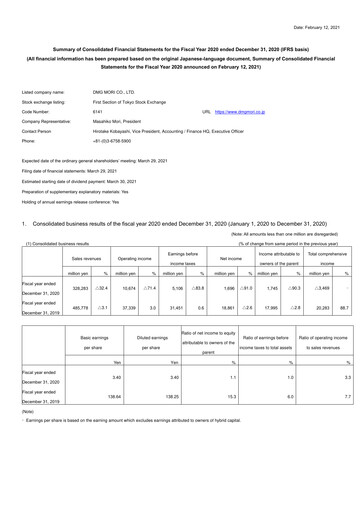 Thumbnail DMG Mori Financial Statement 2020