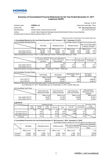 Thumbnail HORIBA Financial Statement 2017