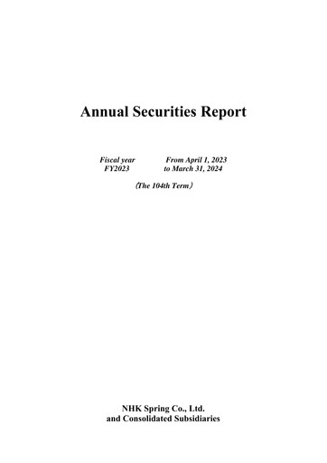 Thumbnail NHK Spring Annual Report fy2023