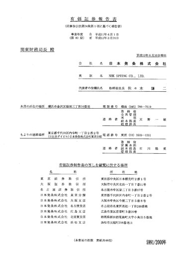 Thumbnail NHK Spring Annual Report fy1999