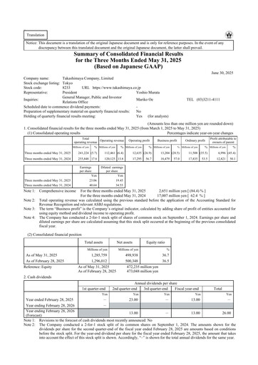 Miniature Takashimaya Company Rapport trimestriel 2026-q1