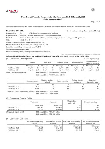 Thumbnail Nagase & Co. Financial Statement fy2025