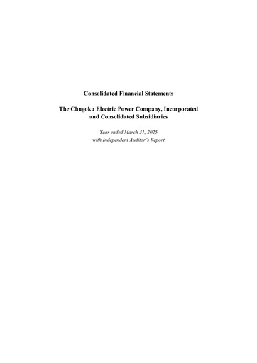 Miniature The Chugoku Electric Power Bilan financier 2024-2025