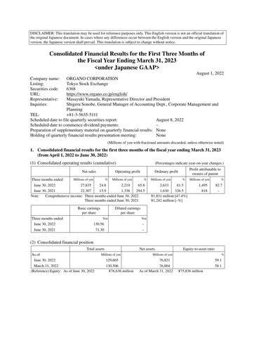 Thumbnail Organo Corporation Quarterly Report 2023-q1