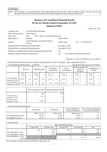 Vorschaubild Toyota Boshoku Corporation Halbjahresbericht 2022-h1