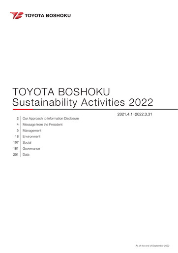 Thumbnail Toyota Boshoku Corporation Sustainability Report 2021-2022