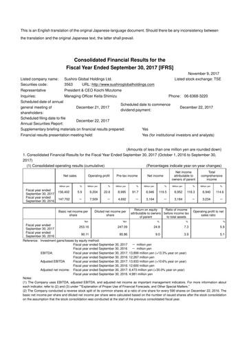 Thumbnail Food & Life Companies Financial Statement fy2017
