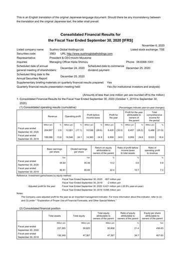 Thumbnail Food & Life Companies Financial Statement fy2020