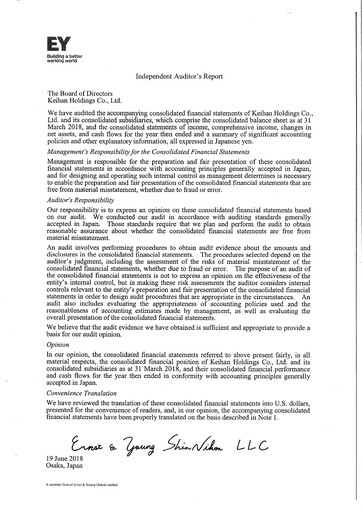Thumbnail Keihan Holdings Financial Statement fy2018