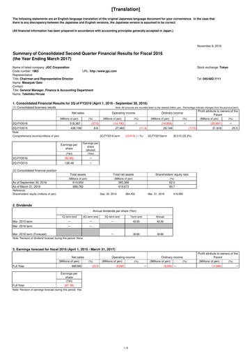 Thumbnail JGC Holdings Quarterly Report 2016-q2