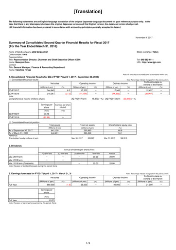 Thumbnail JGC Holdings Quarterly Report 2017-q2