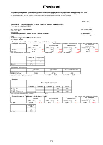 Thumbnail JGC Holdings Quarterly Report 2019-q1