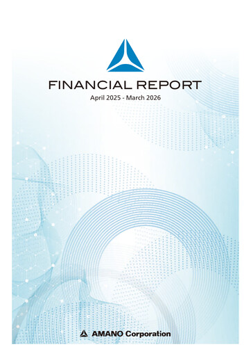 Thumbnail Amano Corporation Financial Report fy2026