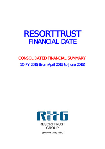 Thumbnail Resorttrust Quarterly Report 2015-q1