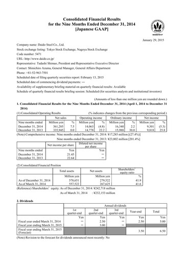 Thumbnail Daido Steel Quarterly Report 2014-q3