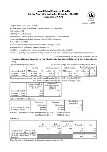 Thumbnail Daido Steel Quarterly Report 2016-q3