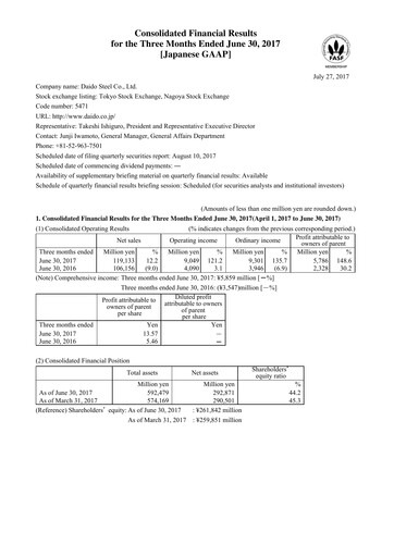 Thumbnail Daido Steel Quarterly Report 2017-q1