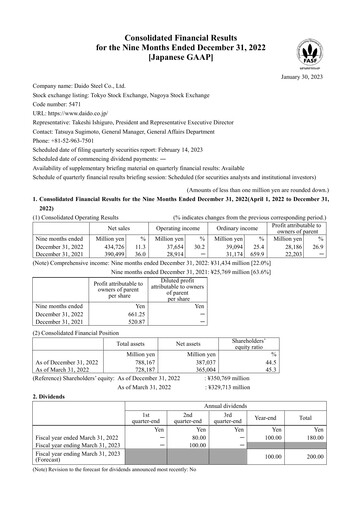 Thumbnail Daido Steel Quarterly Report 2022-q3