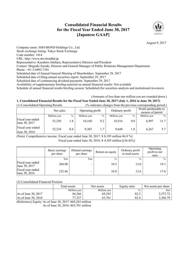 Thumbnail SHO-BOND Holdings Financial Statement fy2017
