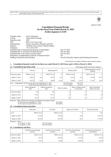 Vorschaubild Zeon Corporation Finanzmitteilung fy2025