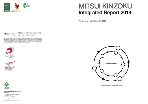 Miniature Mitsui Mining & Smelting Rapport annuel 2019