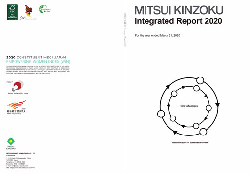Miniature Mitsui Mining & Smelting Rapport annuel 2020
