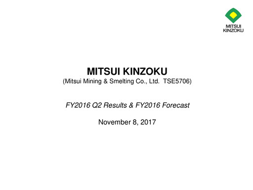 Thumbnail Mitsui Mining & Smelting Quarterly Report 2016-q2