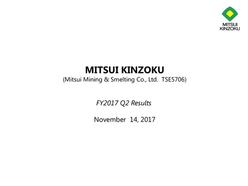 Thumbnail Mitsui Mining & Smelting Quarterly Report 2017-q2
