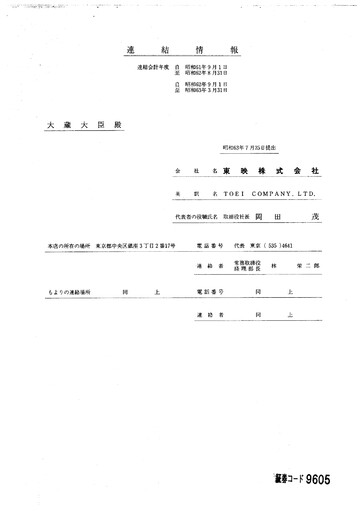 Thumbnail Toei Company Annual Report fy1988