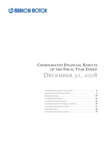 Vorschaubild Mabuchi Motor Finanzmitteilung 2008