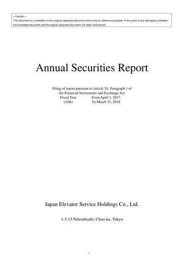 Thumbnail Japan Elevator Service Holdings Financial Report 2018