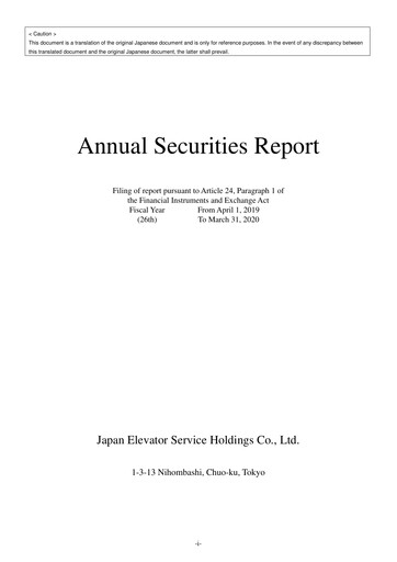 Thumbnail Japan Elevator Service Holdings Financial Report 2020