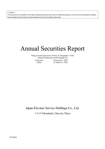 Thumbnail Japan Elevator Service Holdings Financial Report 2023