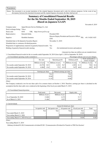 Thumbnail Japan Elevator Service Holdings Half-year Report 2020-h1