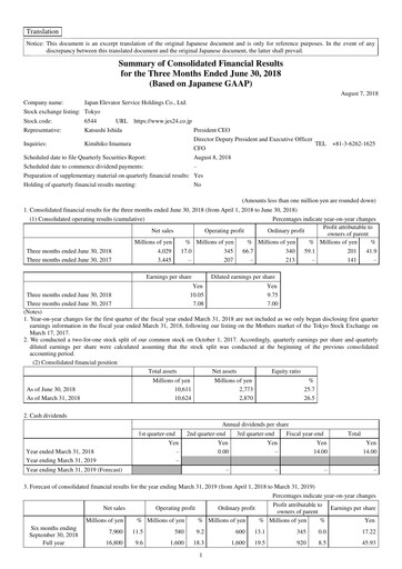 Thumbnail Japan Elevator Service Holdings Quarterly Report 2019-q1