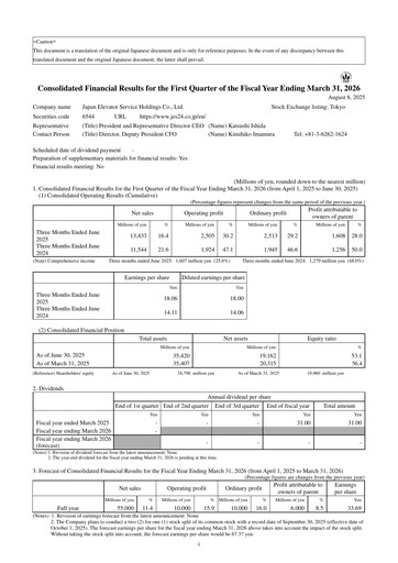 Thumbnail Japan Elevator Service Holdings Quarterly Report 2026-q1