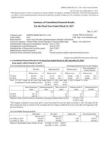 Thumbnail Nippon Shokubai Financial Statement fy2016