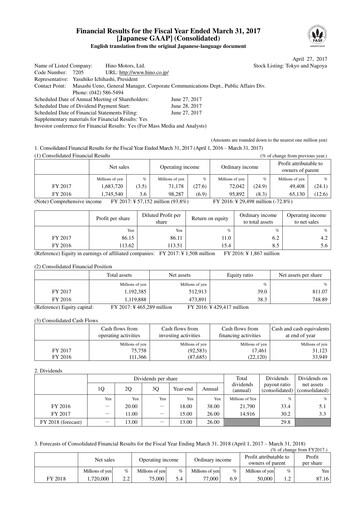 Miniature Hino Motors Bilan financier fy2017
