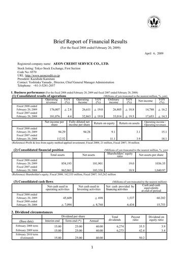 Thumbnail AEON Financial Service Financial Statement fy2008