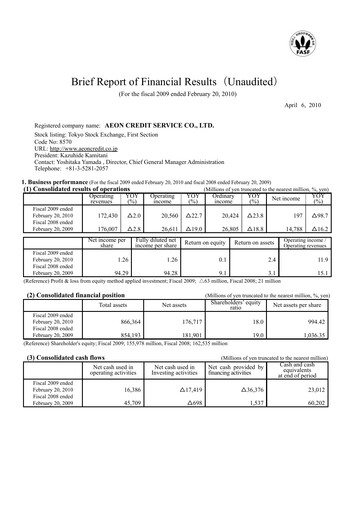 Thumbnail AEON Financial Service Financial Statement fy2009