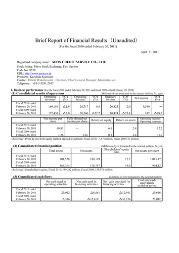 Thumbnail AEON Financial Service Financial Statement fy2010