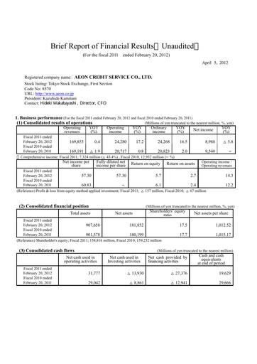 Thumbnail AEON Financial Service Financial Statement fy2011