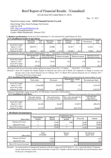 Thumbnail AEON Financial Service Financial Statement fy2012
