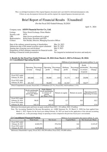 Thumbnail AEON Financial Service Financial Statement fy2023