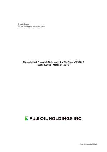 Thumbnail Fuji Oil Holdings Financial Statement 2015