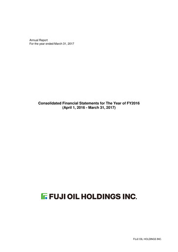 Thumbnail Fuji Oil Holdings Financial Statement 2016