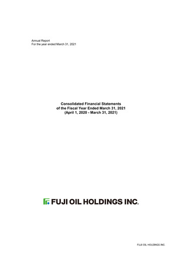 Thumbnail Fuji Oil Holdings Financial Statement 2020