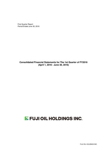 Miniature Fuji Oil Holdings Rapport trimestriel 2016-q1